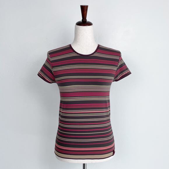 Lowe Alpine Hiking Striped Dryflo Crewneck Athletic Tee NWT - Picture 1 of 8